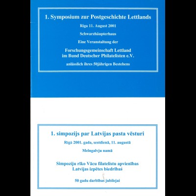 1. Symposium zur Postgeschichte Lettlands, 11.8.2001