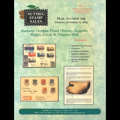 Nutmec Stamp Sales 109, 2005: Fantastic German Postal History, Zeppelin ...