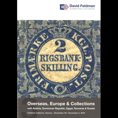 David Feldman auction 28.11.-3.12.2016: Overseacs, Europe & Collections