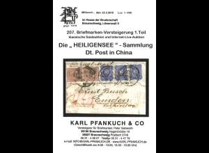 207. Pfankuch-Auktion, 25.3.2015: Die "Heiligensee"-Sammlung Dt. Post in China