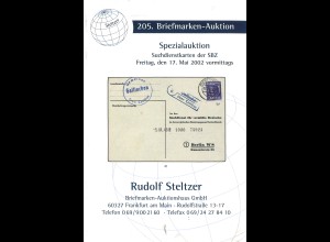 205. Steltzer-Auktion, 17.5.2002: Suchdienstkarten der SBZ
