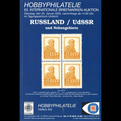 Hobbyphilatelie, 25.1.2005: Russland / UdSSR und Nebengebiete