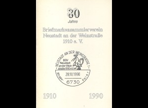 80 Jahre Briefmarkensammlerverein Neustadt an der Weinstraße 1910 e.V.
