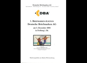 DBA: Katalog der 1. Briefmarken-Auktion am 3.12.2005 in Freiburg/Br.
