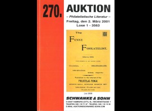 270. Schwanke-Auktion März 2001 - Katalog der Literaturauktion