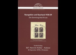 367. Heinrich Köhler-Auktion Sept. 2018: Saargebiet und Saarland 1920-59