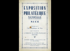 Exposition Philatélique Nationale NICE 1935 - Ankündigungsbroschüre